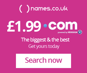 Names.co.uk domain names advertising banner