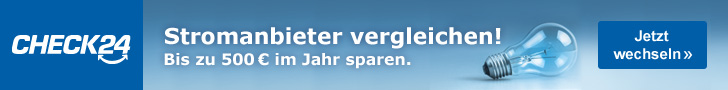 Werbebanner CHECK24 Partnerprogramm Leaderboard - Strom 2 728x90