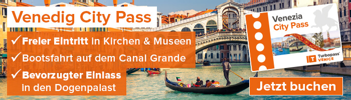 Tagesausflug all inclusive Venedig Sightseeing mit freien Eintritt Museum, Attraktionen, Rundfahrten und viel mehr.
