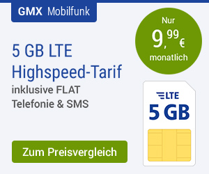 GMX Allnet-Flat 5 GB für nur 9,99 €