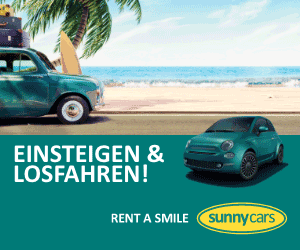 Werbung: SunnyCars Mietwagen für Ihren Urlaub