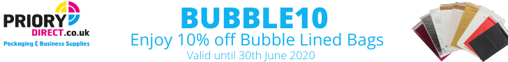 Priory Direct 10% Off Bubble Lined Bags