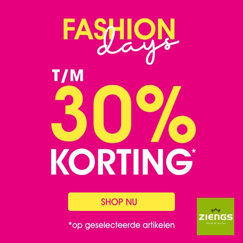 Fashion Days bij Ziengs t/m 30% korting