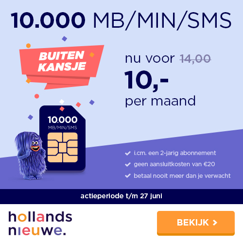 Buitenkansje - 10.000 MB/MIN/SMS voor €10!