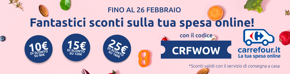 Carrefour: coupon sconto fino a 25 euro per la spesa online 2